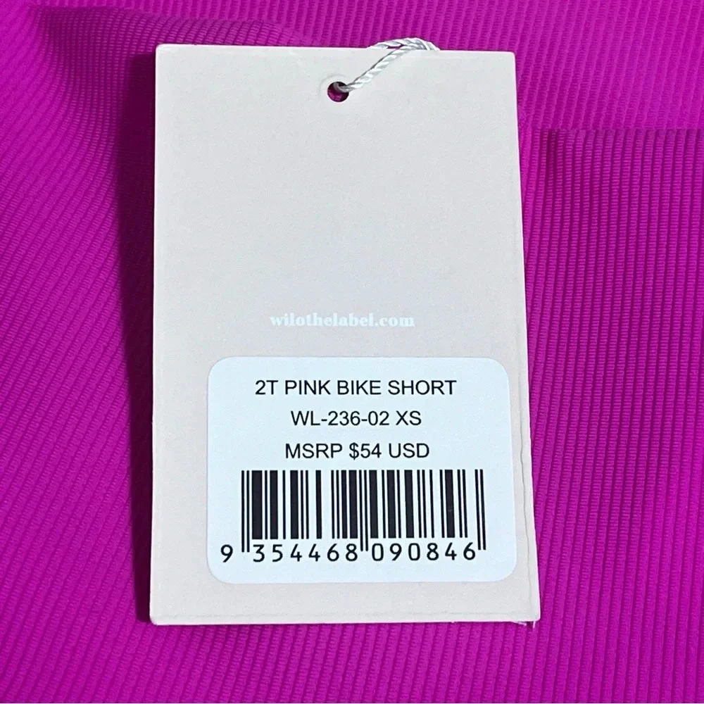 NWT Wilo the label two tone pink ribbed bike shorts size XS